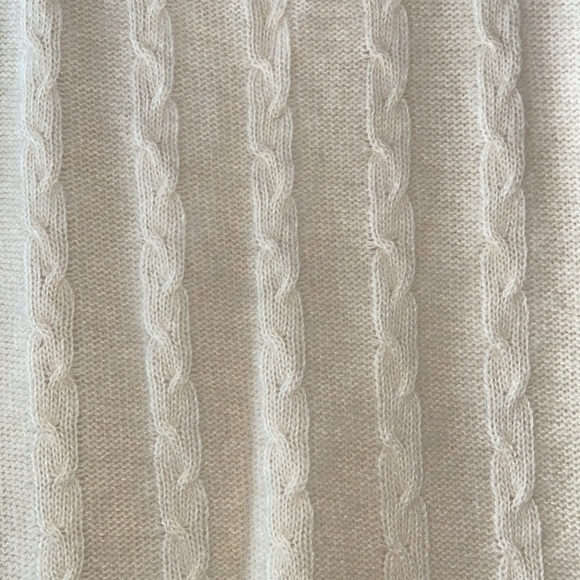 Classiques Entier Lambswool Angora Rabbit Hair Cable Knit Short Sleeve Sweater - Picture 3 of 7